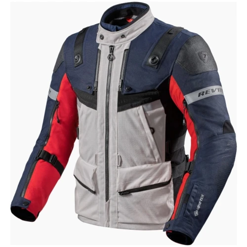 revit defender 3 gore tex vandtæt adventure mc jakke rød blå