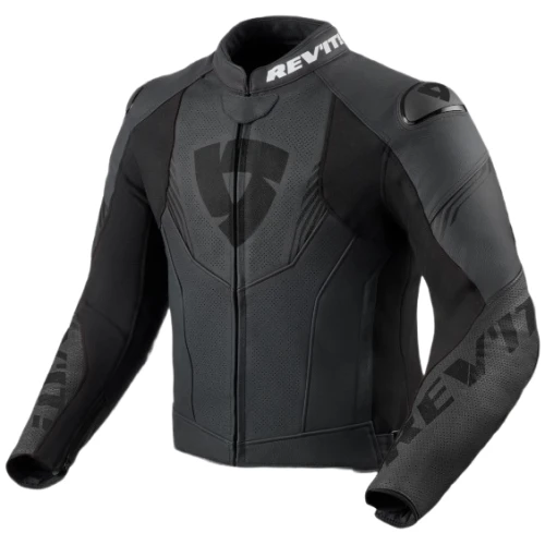 revit argon 3 sort-grå mc læderjakke sport